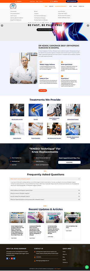 Dr. Kewal Gangrade - Best Orthopedic Surgeon in Bhopal for Knee Replacements and Joint Care, Website Designed by Xtrim Digitech"