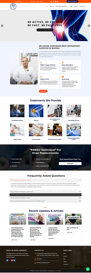 Dr. Kewal Gangrade - Leading Orthopedic Surgeon in Bhopal, Specialized in Knee Replacements and Joint Care, Website Designed by Xtrim Digitech