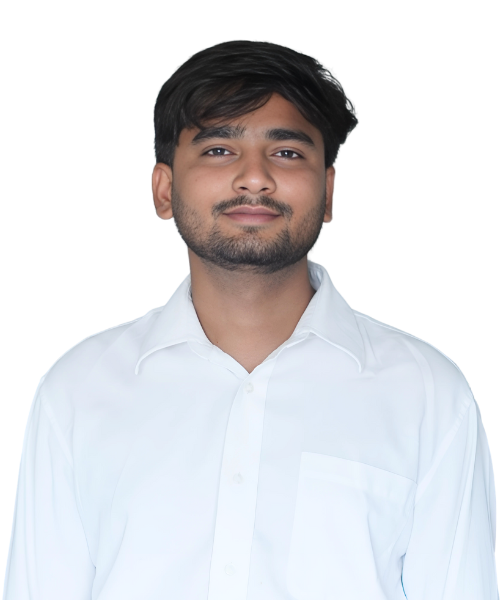 A person named Raj, wearing a white shirt, smiling in front of a neutral background. Raj is currently working at Xtrim Digitech.