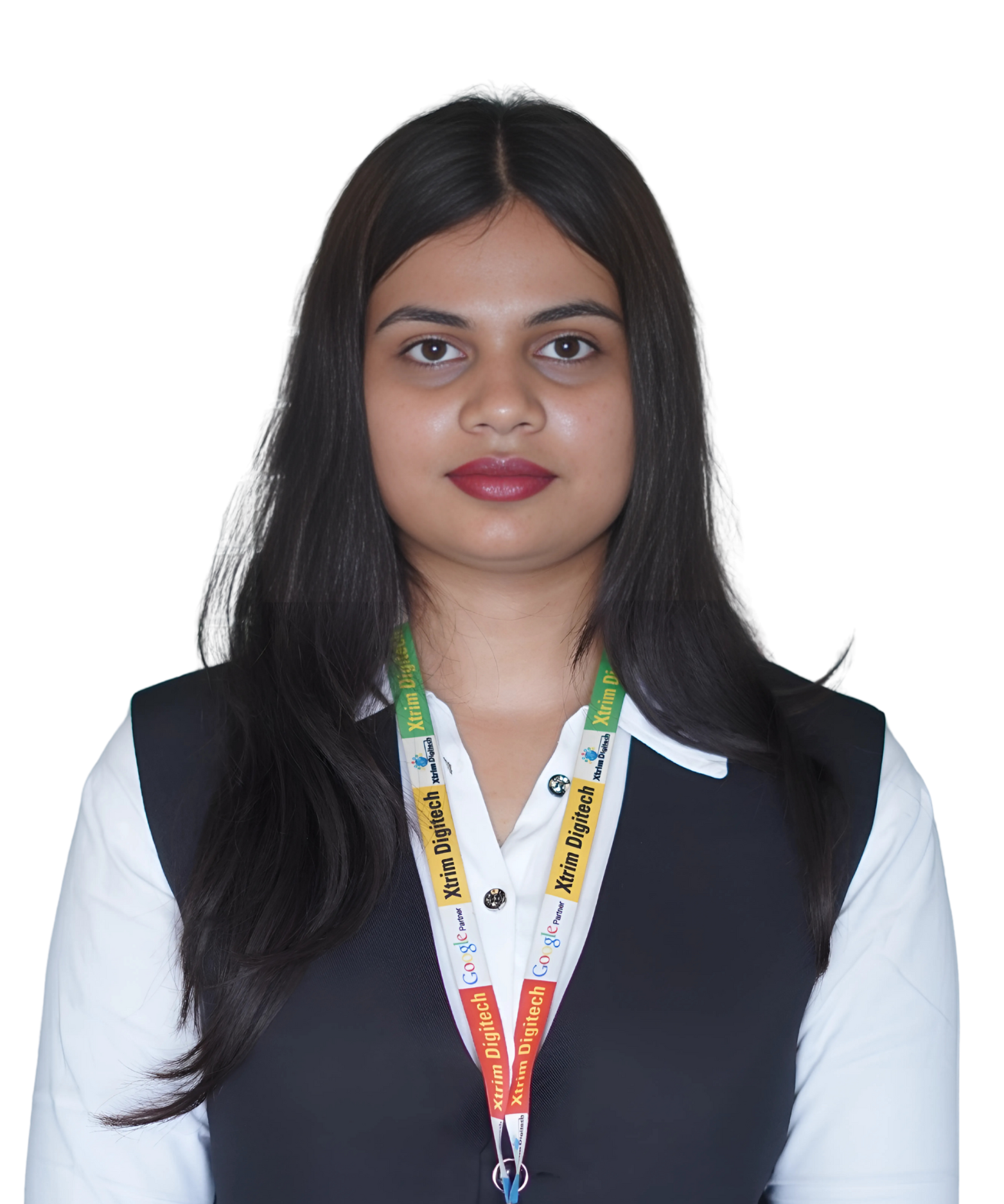 A person named Somya, wearing a black shirt, looking directly at the camera with a neutral expression. Somya is a member of the Xtrim Digitech team.