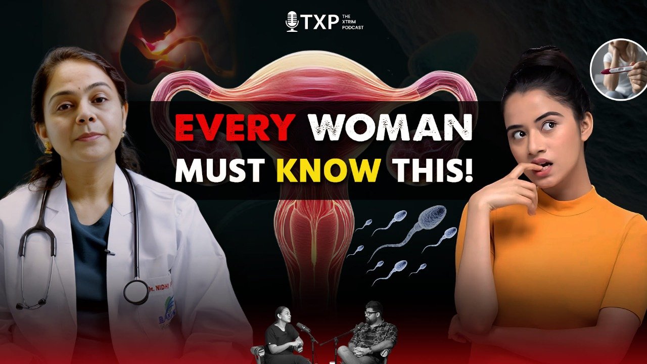 Dr. Nidhi Nagar on the Xtrim Podcast in Indore talking about fertility, PCOS, period pain, IVF, UTI, pregnancy, PCOD, and anemia – real conversations for better women’s health.