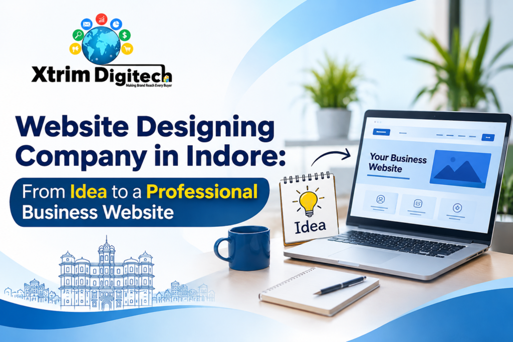 Xtrim Digitech website designing company in Indore, showcasing the process of turning a business idea into a professional website.